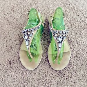 Edelman jeweled thong sandals